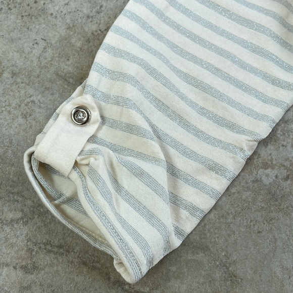 Jacqueline Riu Cream and Silver Striped Tunic - Picture 3 of 8